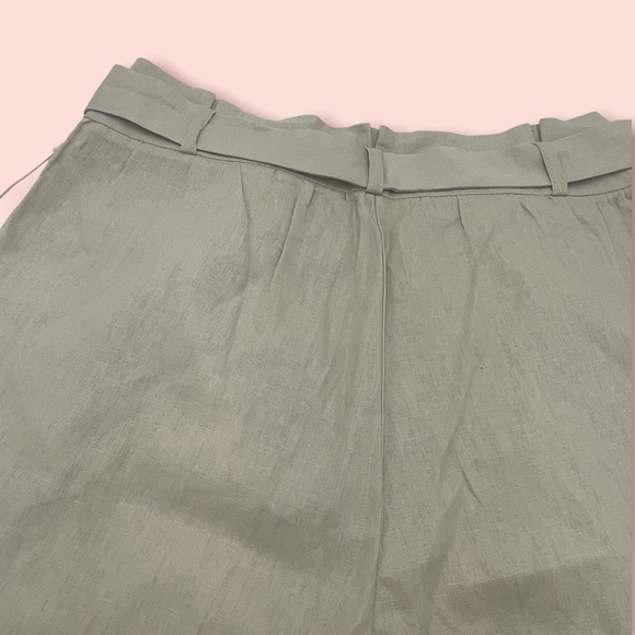 HAVE| NWT Linen paper bag waist belted pants SZ L - Picture 6 of 8